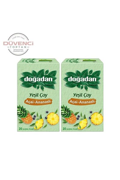 Doğadan 20 قطعة شاي أخضر مع أكاي والأناناس