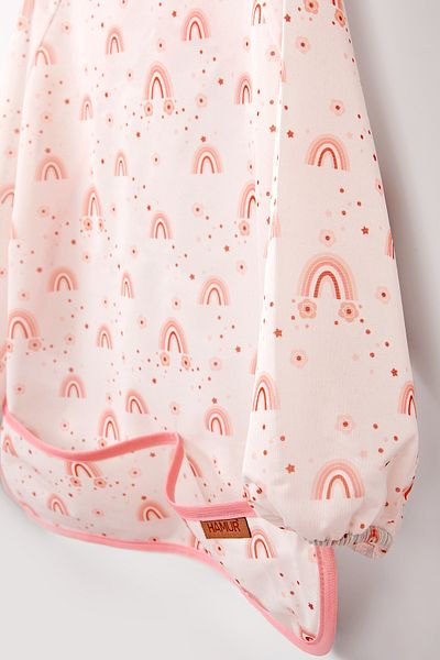 HAMUR Proof Long Sleeve Liquid Proof Event Food Activity Kindergarten Nursery Baby Kids Bib Cream 4-6
