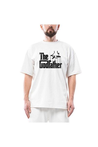 Z zepplin Tricou alb supradimensionat The Godfather Distorted