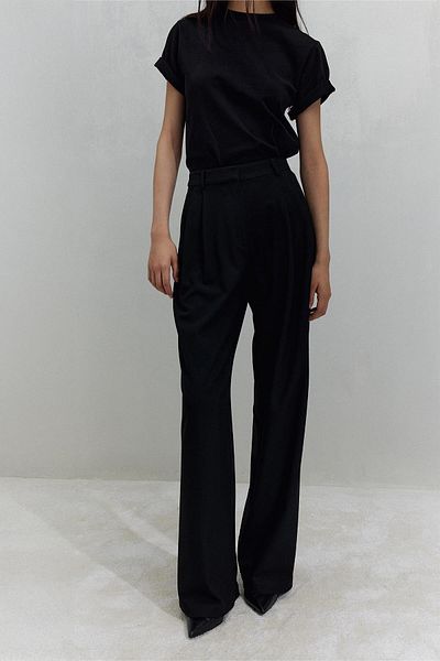 Suud Collection Černé kalhoty Janet široké