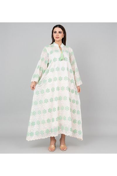 IKKXA Floral Aura Embroidered Jalabiya