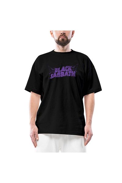 Z zepplin Μαύρο μπλουζάκι με λογότυπο Black Sabbath Purple Oversize