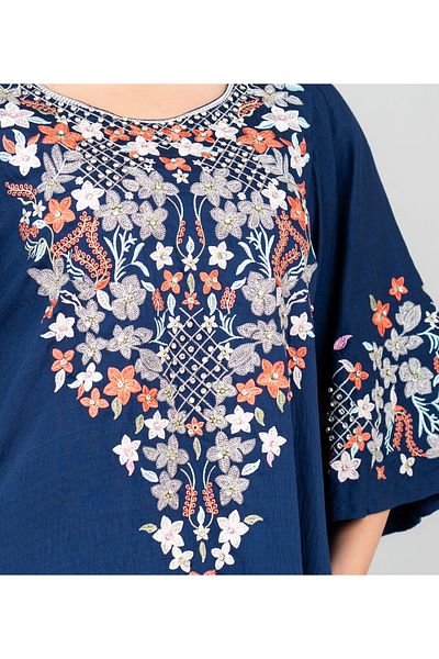 IKKXA Floral Majesty Embroidered Jalabiya