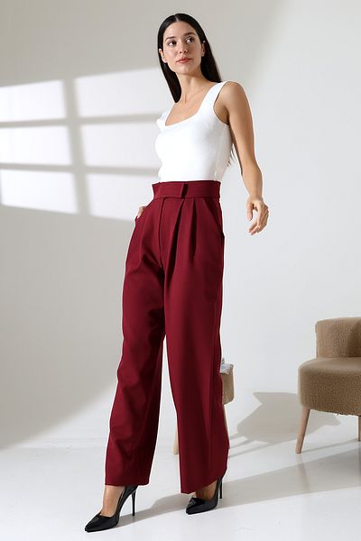 COCOCİX Wide Leg Snap Fastener Model Fabric Trousers