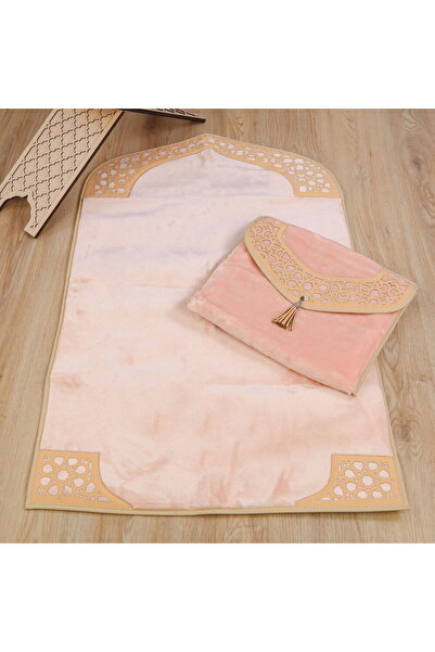 İkranur Μαλακό βελούδινο χαλάκι προσευχής με αντιολισθητική δερμάτινη βάση κα...