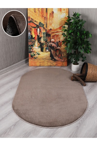 Myevilla My Evilla Modern Dekoratif Kaymaz Taban Simirna Oval Halı Yolluk