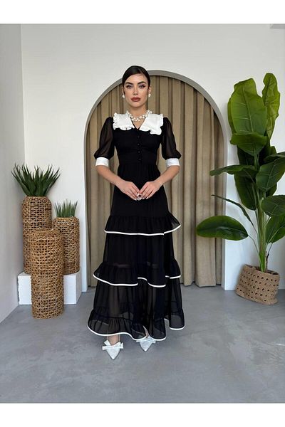 conconmoda ROMAN LONG CHIFFON DRESS