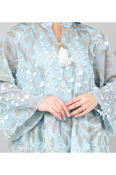 IKKXA Soft Petals Embroidered Jalabiya