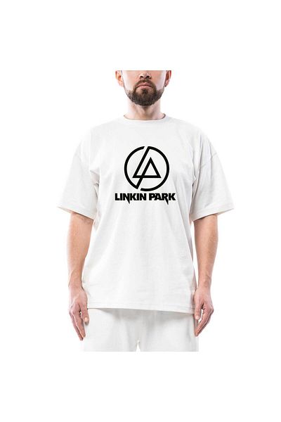 Z zepplin Linkin Park Logo Oversize Λευκό T-Shirt