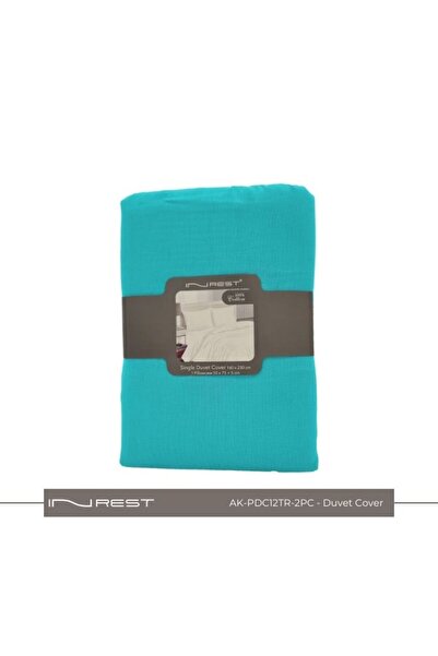 INREST طقم لحاف فردي سادة (بدون حشو) مصنوع من القطن بنسبة 100%، مكون من قطعتي...