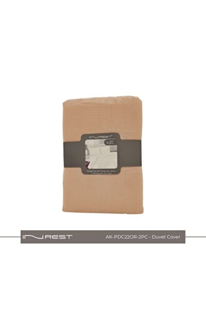 INREST طقم لحاف فردي سادة (بدون حشو) مصنوع من القطن بنسبة 100%، مكون من قطعتي...