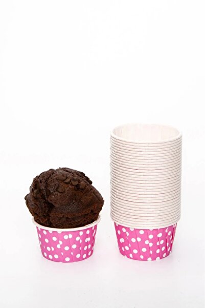 MODGER Pink Polka Dot Muffin Cake Capsule 50Pcs - V