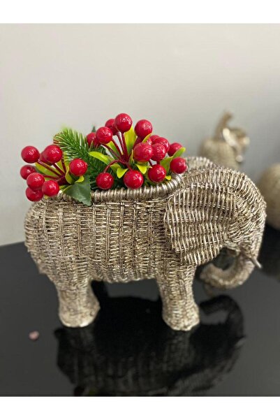 Mirsa Global Fil saksı, hasır dokulu sukulent saksı,banyo dekoru, polyester f...