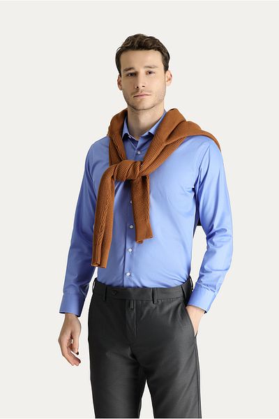 Kiğılı Cămașă din bumbac din satin, cu mânecă lungă, slim fit
