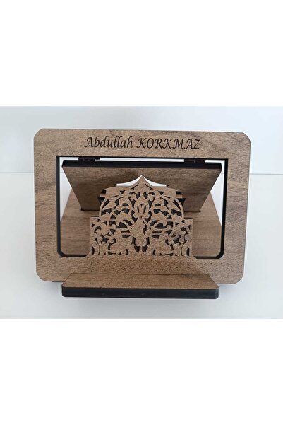 VRLART İsme Özel Katlanabilir Ahşap Rahle,Kitap Ve Tablet Tutucu