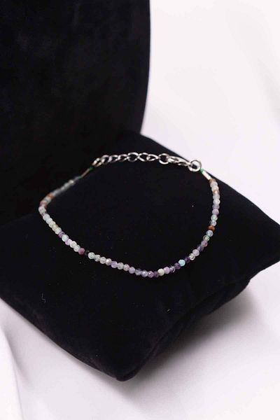 MYTAKIAĞACIMFH Fluorite Stone Natural Stone Necklace Bracelet Set Faceted Cut 2-3mm