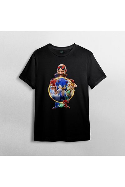 Pixxa Μπλουζάκι και γιακά Unisex 100% βαμβάκι Sonic The Hedgehog