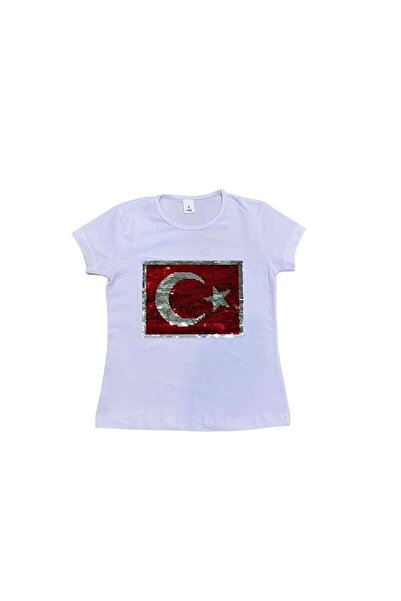 Nacar Çocuk Pullu Atatürk Türk Bayraklı Kısa Kollu Tişört Gösteri Kıyafeti 23...