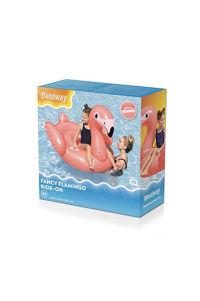 BESTWAY Rider Fancy Flamingo 138x107cm | Inflatable Ride-on | Pool Float | Summer Water Toy