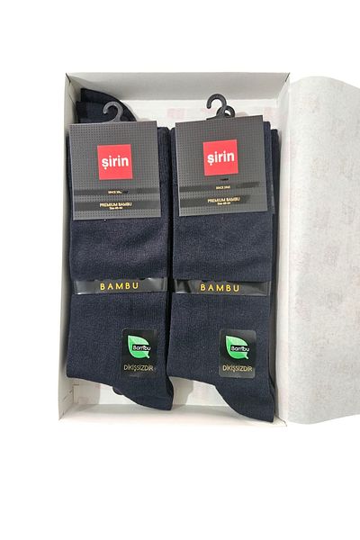 Şirin Bamboo Socks 40 44 6 Pairs Navy Blue