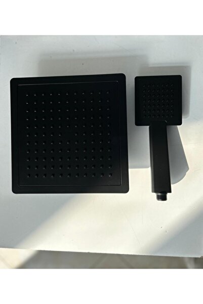 ZEK BANYO Kare Tepe Duş Başlığı Ve El Duşu Siyah Duş Başlığı Siyah Renk Banyo...