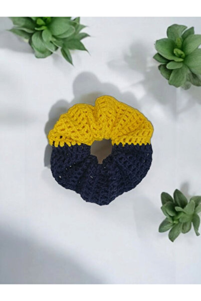 Uğurlu Anne Eli مشبك مدرسي لضفيرة وذيل حصان محبوك يدويًا باللون الأصفر والأزر...