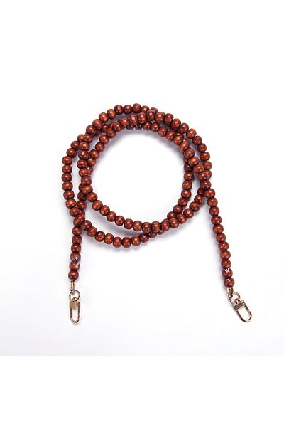 Sultan 120 cm Wooden Beaded Bag Strap Brown