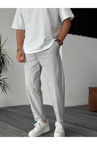 BYBASICMAN Gray Lycra Parachute Fabric Trousers Ke-5050