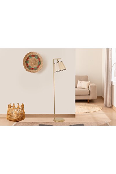 Vivense Linnen Kumaş Başlıklı Lambader, Krem Eskitme