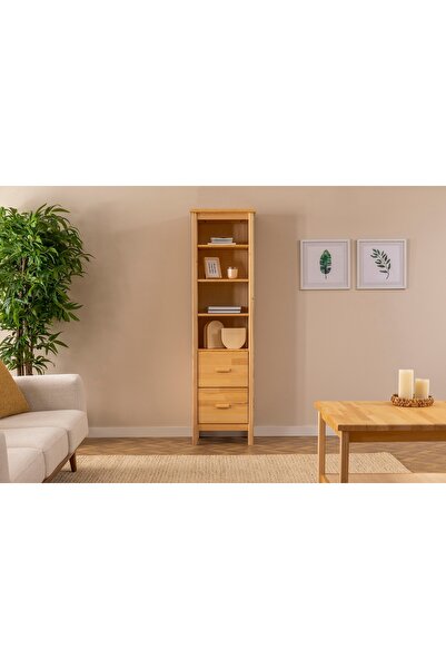 Vivense RANCH ÇEKMECELİ KİTAPLIK, 4 RAFLI, NATÜREL