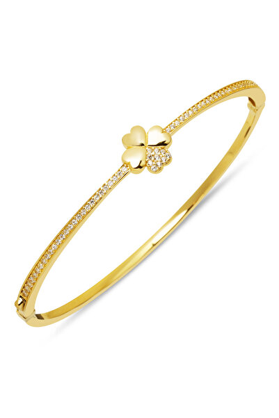 Bilezikci Yonca 14 Ayar Altın Kelepçe Bilezik