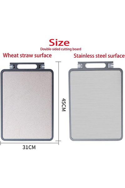 COOYA Double Sided Cutting Boards, Stainless Steel, Anti-Mildew Non-slip, Durable Kitchen Tools