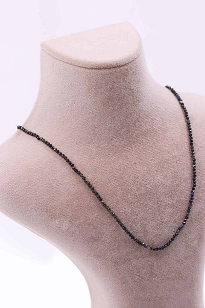 MYTAKIAĞACIMFH Obsidian Stone Natural Stone Necklace Bracelet Set Faceted Cut 2-3mm