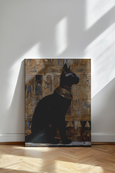 Tasarım Mısır Sfenks Kedisi - Kanvas Tablo