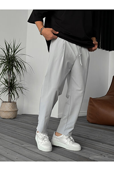 BYBASICMAN Light Gray Parachute Loose Fit Trousers Ke-5044