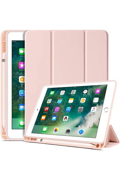 Choice حافظة iPad 10th 10.9 باللون الوردي مع حامل قلم لجهاز iPad pro 12.9 air 11 13 11th 11 M3 10.5 10.2 iPad A