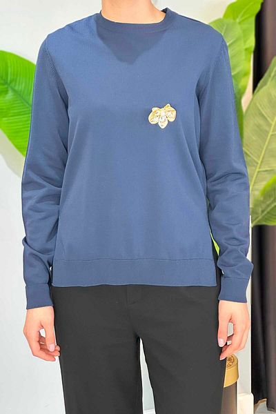 Missemramiss Elegante Knitwear Blouse 4711 Navy Blue