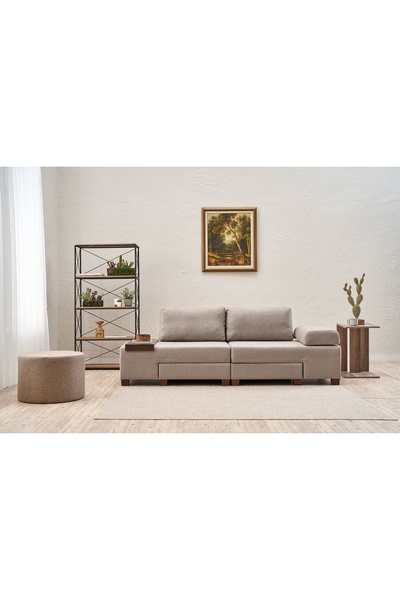 Vivense PERENNA YATAKLI ÜÇLÜ KOLTUK, KETEN, KREM