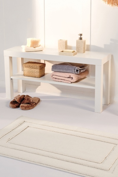 Kaşmir Home ليف سجادة حمام مقاس 60x100 سم أبيض