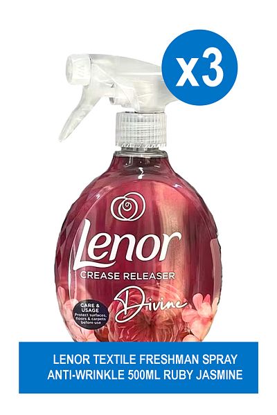 lenor TEXTIL FRESHMAN SPRAY ANTI-RID 500ML RUBY IASMIN X 3