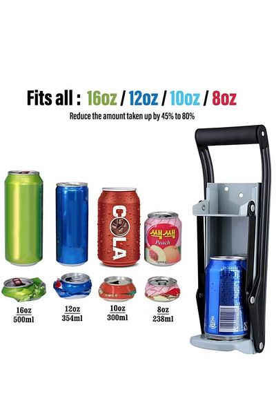 COOYA 16oz Aluminum Can Crusher & Bottle Opener, Eco-friendly Recycling Tool