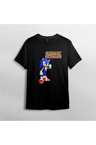 Pixxa Unisex Sonic the Hedgehog Crewneck T-Shirt Model 5 100% Cotton