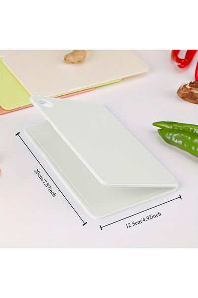 COOYA Cutting Board, Plastic Foldable with Hanging Hole, Non-Slip Dishwasher Safe for Meat Fruit, White