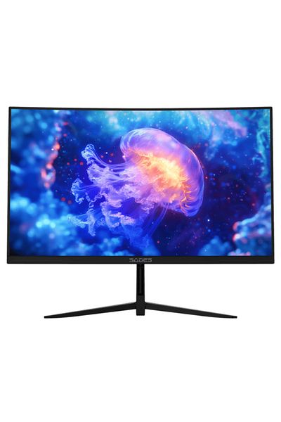 Sades SA-04F24B شاشة ألعاب منحنية FHD مقاس 24 بوصة، بدقة 1920 × 1080، وتردد 200 هرتز، ووقت استجابة 0.5 مللي ثانية، ومنفذ HDMI 2.1.