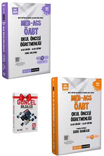 Pegem Akademi Yayıncılık 2025 Pegem MEB-AGS ÖABT Okul Öncesi Öğretmenliği Kon...