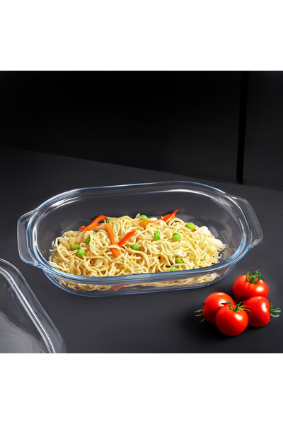 ROYALFORD طبق خبز زجاجي سعة 3 لتر مع غطاء - RF12195