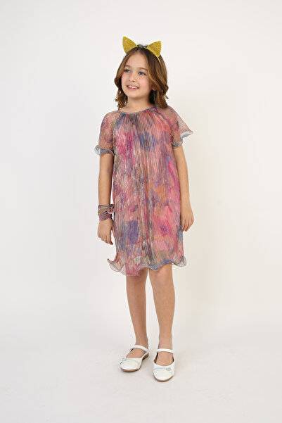Dıgıl Kids Female Child April 23 Colorful Rose Print Dress Suit