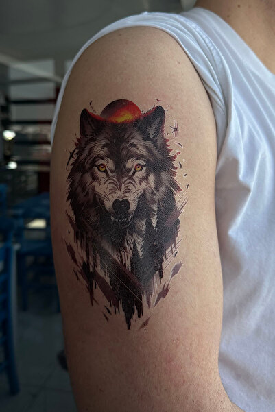 TAKIŞTIR Geçici Kurt Figürlü Büyük Boy Dövme Tattoo