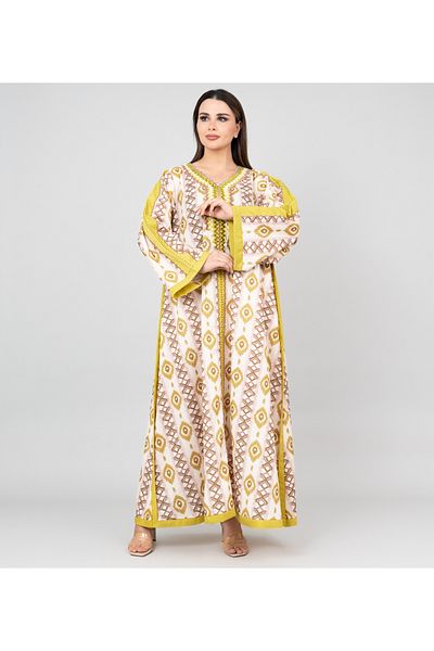 IKKXA Abstract Pattern Embroidered Jalabiya