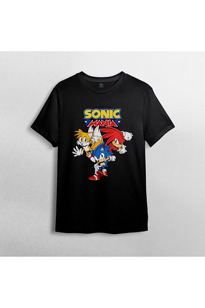 Pixxa Sonic the Hedgehog Hedgehog Unisex 100% Cotton Crew Neck T-Shirt Model 7